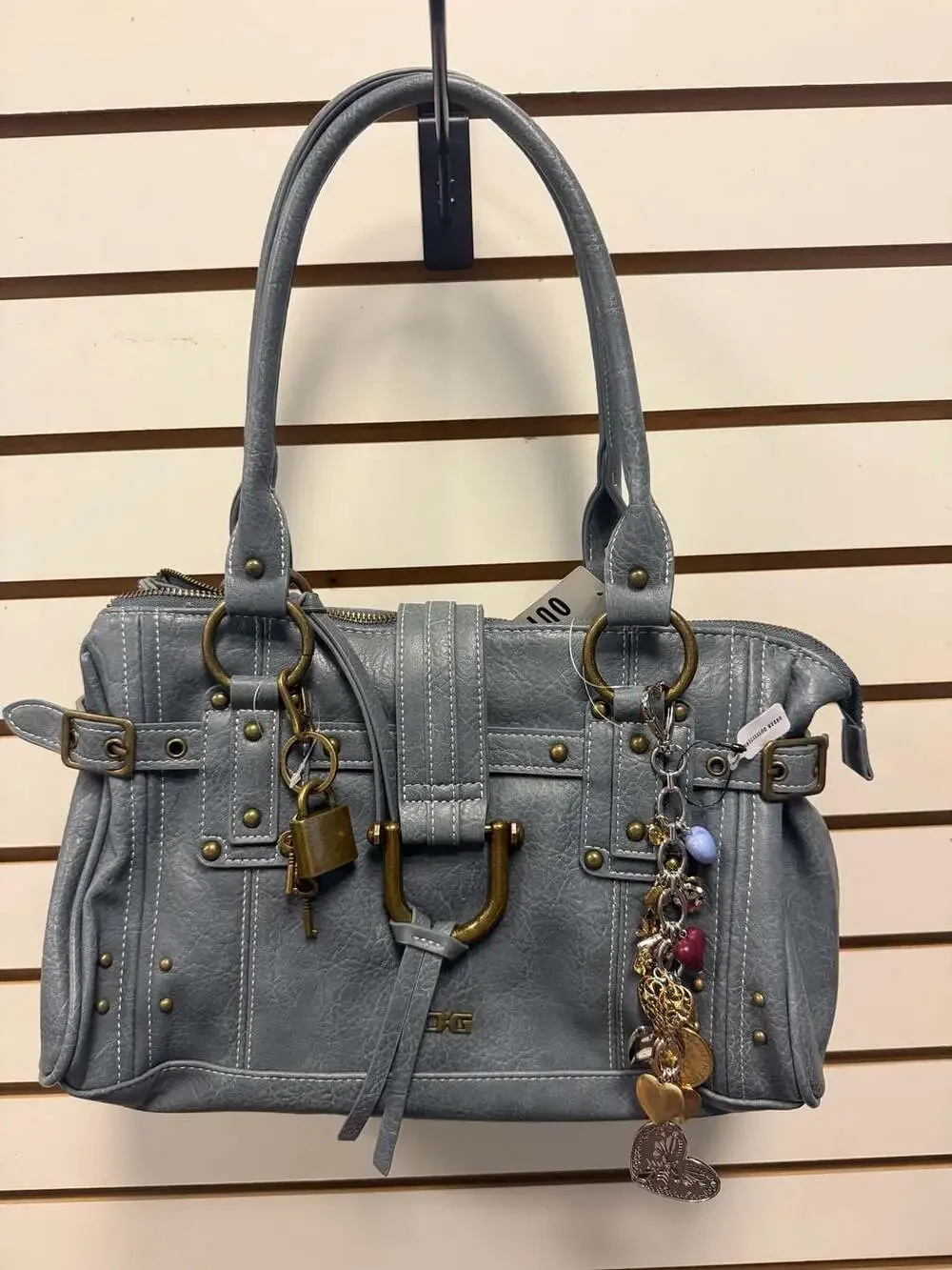 BDG Karlie Lock Shoulder Bag in Blue with Charm NWT